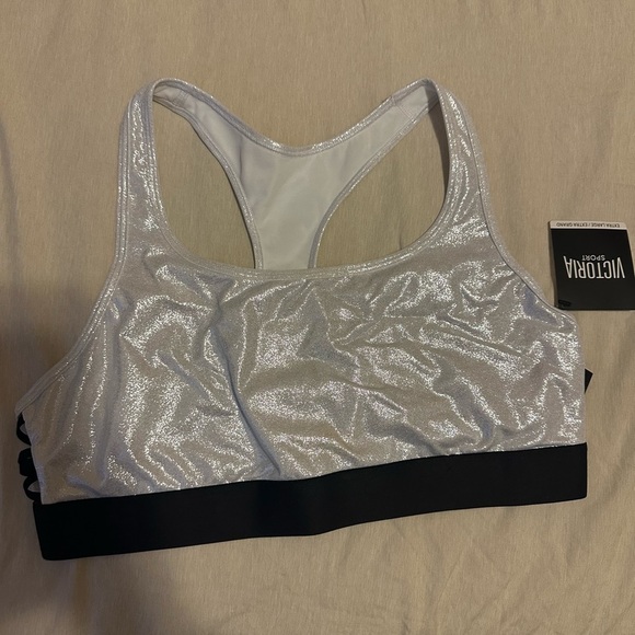 Victoria Sport Other - Victoria Sport Shimmering Silver and Black Sports Bra